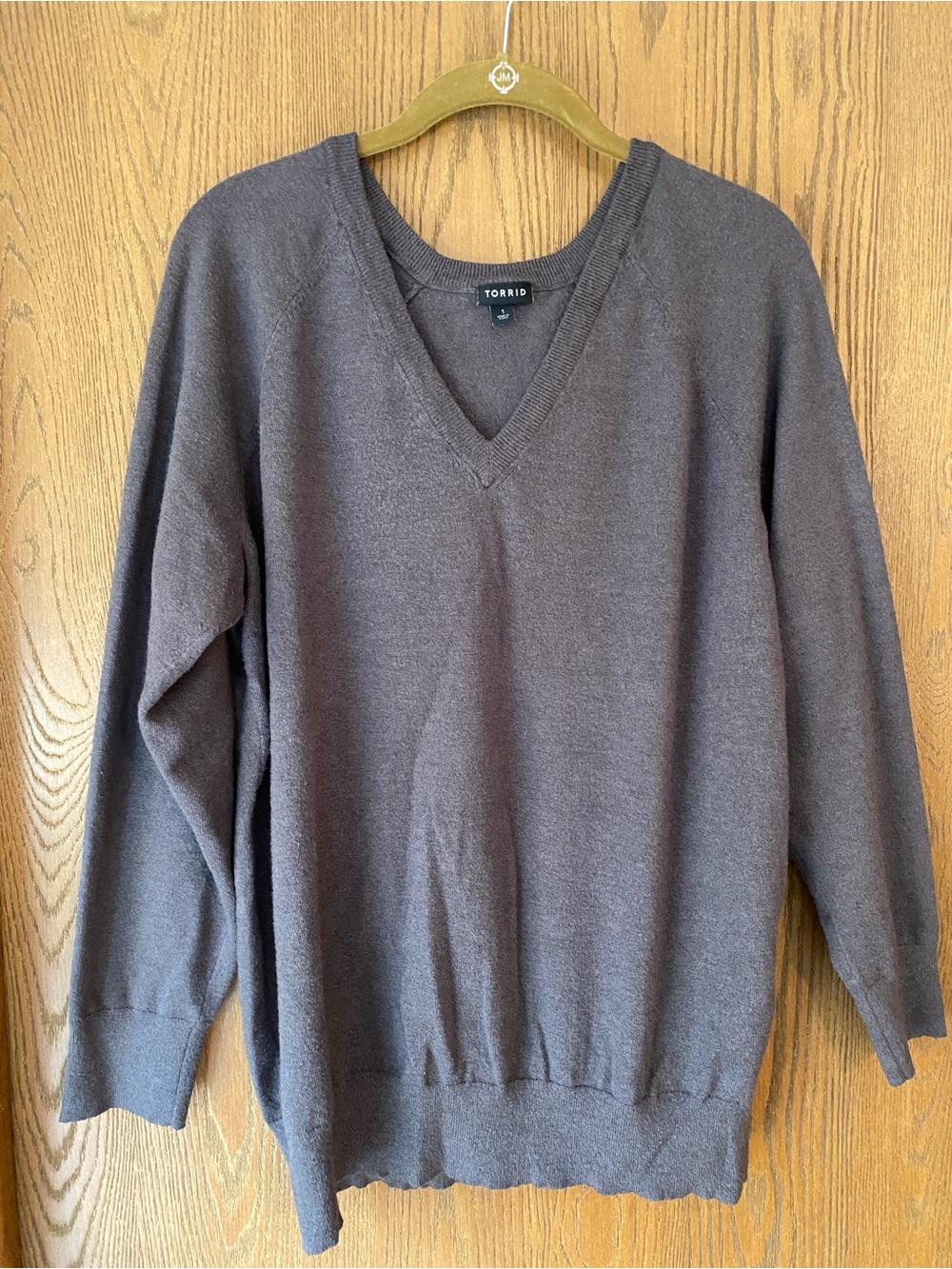 Torrid Everyday Soft V-neck Lightweight Sweater, Charcoal, Sz 1X